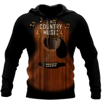 country music guitar musical instrument hoodies fashion pullover 3d printed zipper hoodiessweatshirts women for men
