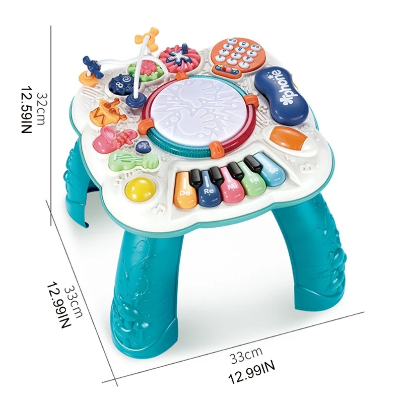 

12.99x12.99x12.59'' Baby Musical Developing Table Multi-Function Educational Table for Kids and 6 to 12 Months Baby