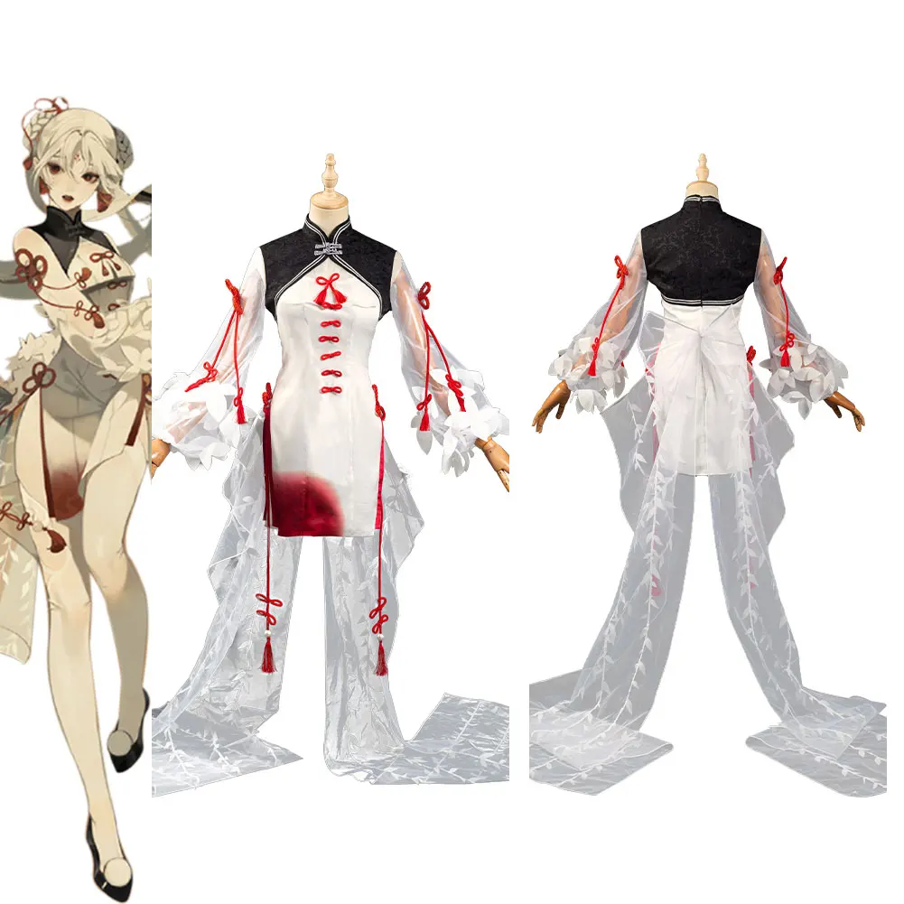 

Игра Onmyoji Косплей SSR тамамо no Mae Косплей Костюм Чонсам платье наряды Хэллоуин костюм для девочек