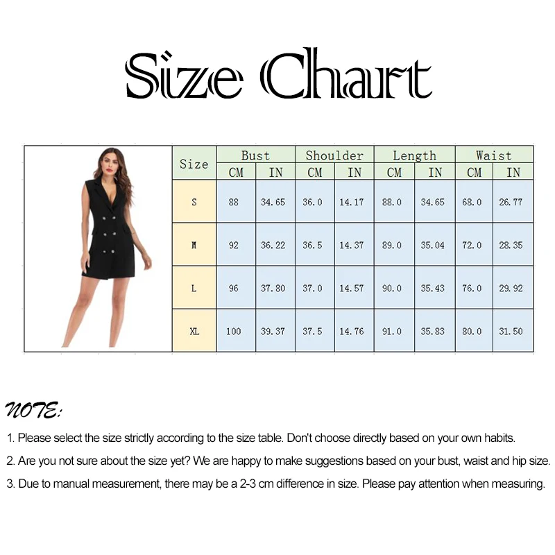 

Ladies Sleeveless Dress Slimming Spring and Summer New Women's Clothing Double Breasted Blazer Dress Fashion Female New