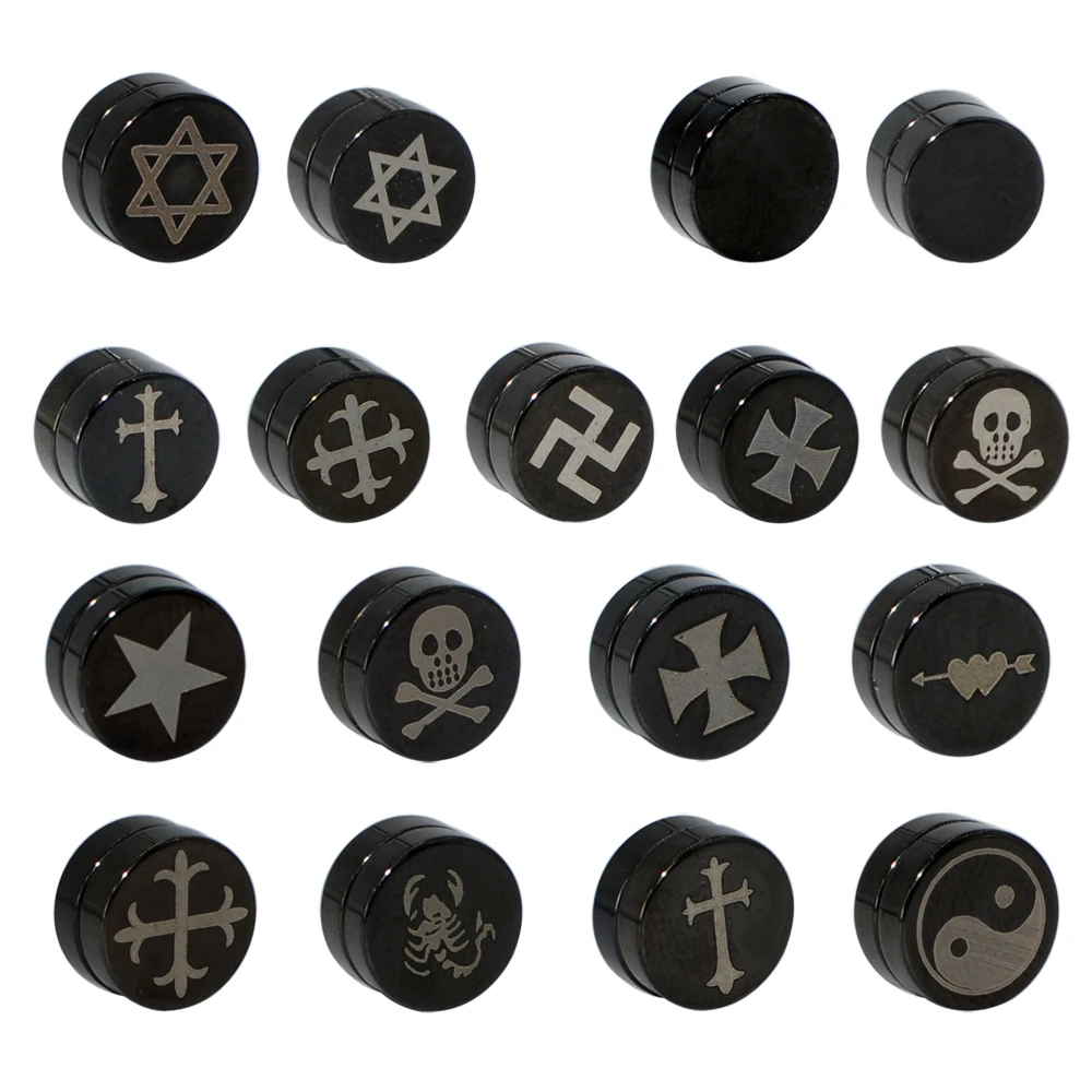 1 шт. Поддельные не проколотые магнитные серьги-гвоздики для ушей в стиле панк