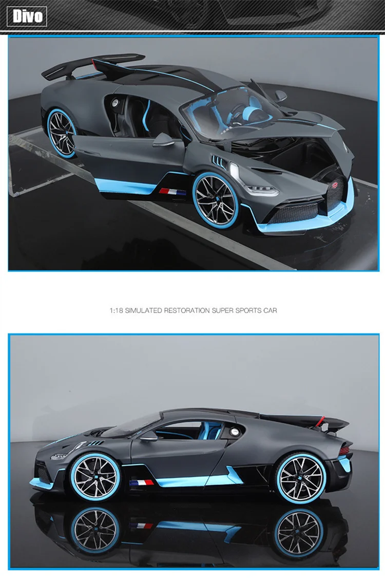 Изысканный подарок 1:18 Bugatti Divo модель спортивного сплава автомобиля, высокая модель литья под давлением, расширенная коллекция