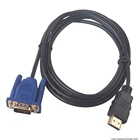 1 м HDMI-совместимый кабель HDMI-совместимый с VGA 1080P HD с аудиоадаптером Кабель HDMI-совместимый с VGA-кабелем Прямая поставка