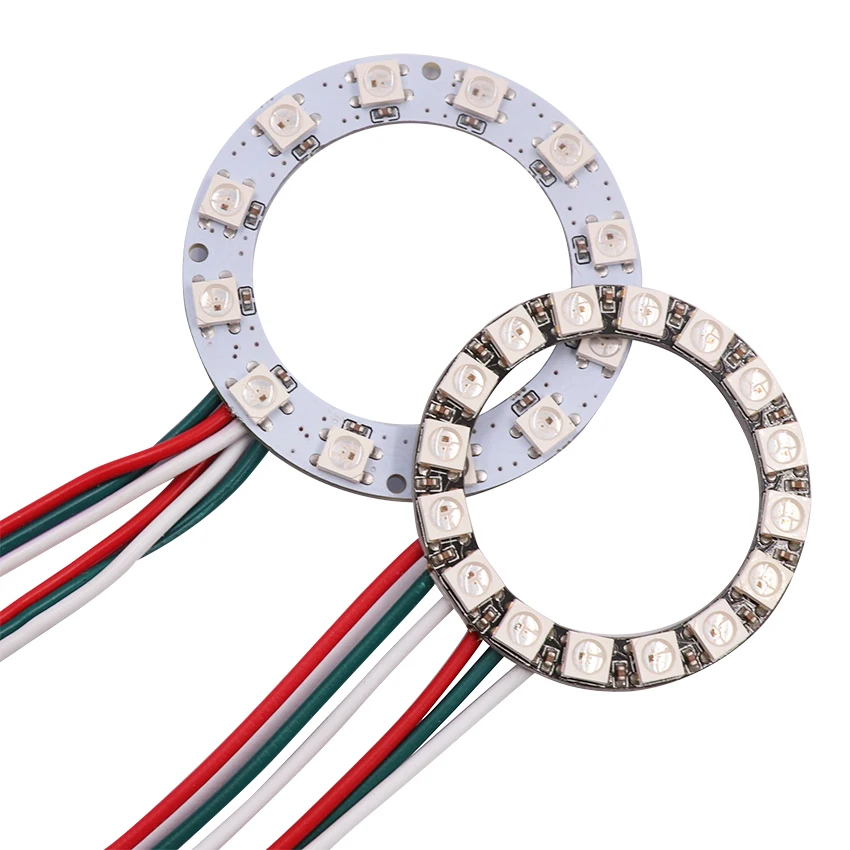 Пиксельное кольцо Адресуемых Светодиодный модули DC5V WS2812B SK6812 RGB Полноцветный круглый СВЕТОДИОДНЫЙ круг 1 шт. 16/35/45 светодиодный s