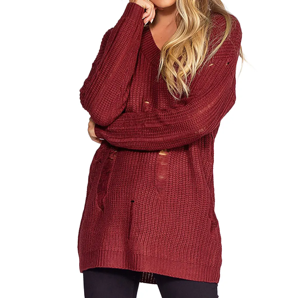 Свитер с открытыми плечами женский длинный рукав свободный крой вязаный пуловер