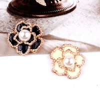 2 pcslot alloy rhinestone gold pearls flowers pendant buttons ornaments jewelry earrings choker hair diy jewelry accessories
