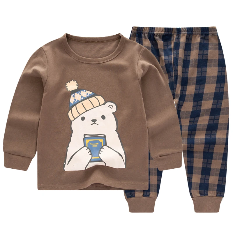 Детское нижнее белье костюм из чистого хлопка тонкие детские пижамы хлопковые с