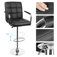 2pcsset bar chair 9 grid cushion chair bar stools swivel height adjustable chairs with footrest armrest bar furniture hwc