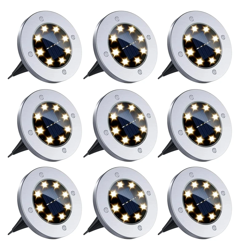 

Solar Garden Lights 8/20LED Solar Ground Lights Waterproof Light Underground Sensing Landscape Lights for Lawn Pathway
