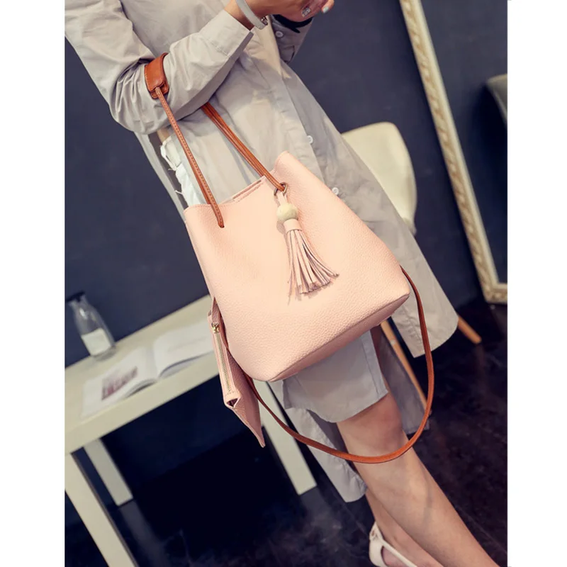 Женская сумка мешок через плечо из искусственной кожи с маленькой ручкой