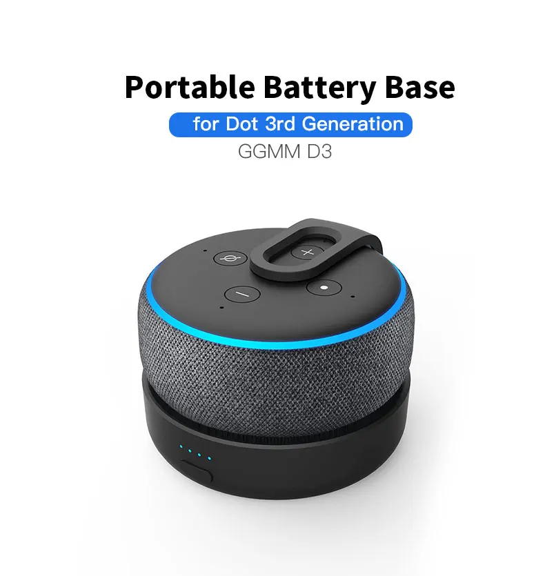 GGMM Echo Dot зарядная станция портативная батарея база для 3nd Поколения Портативный 20 Вт 360 градусов Улучшенный звук(точка не входит в комплект