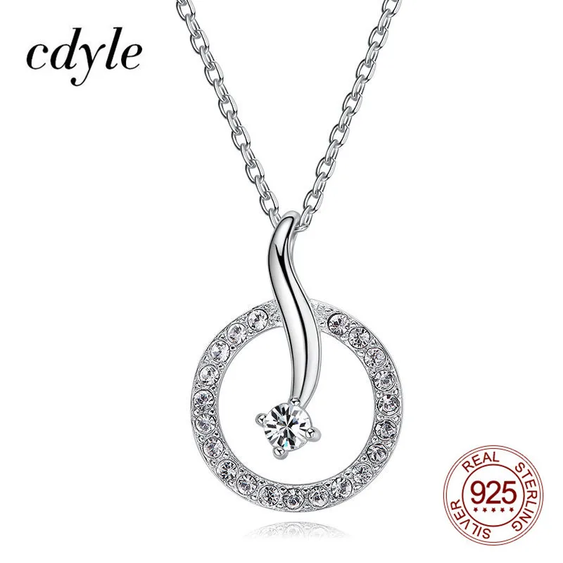 Минималистичное круглое ожерелье Cdyle с кулоном из фианита камнем высшего