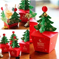 20pcsset christmas tree cute fashion baby kids xmas bags paper carrier jar sugar box
