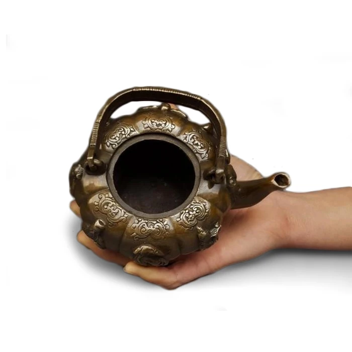 

LAOJUNLU Imitation Antique Pure Copper Pumpkin October Pot Decoration