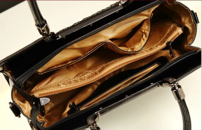 

ICEV new luxury diamond temperament package patent leather women handbag boston messenger tote top handle evening clutch bolsas