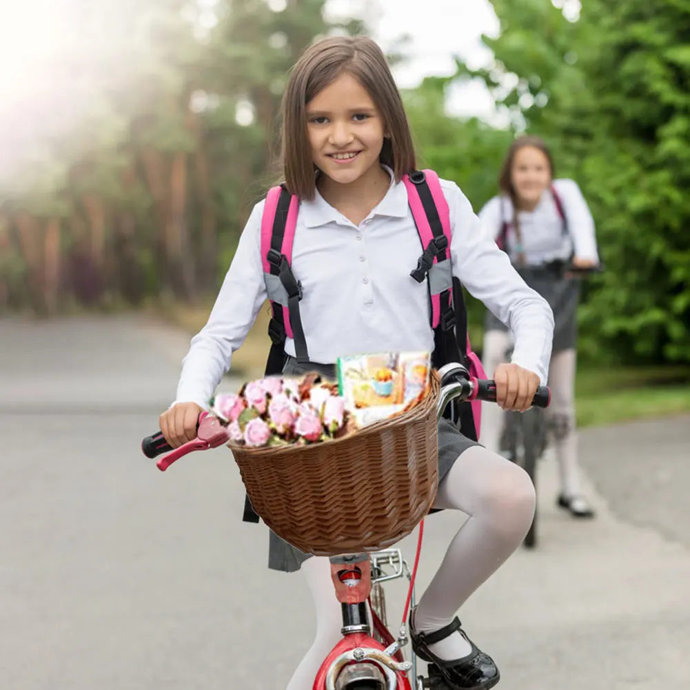 

Kids Front Handlebar Rattan Handwoven Bike Basket Handwoven Basket For Children Bikes