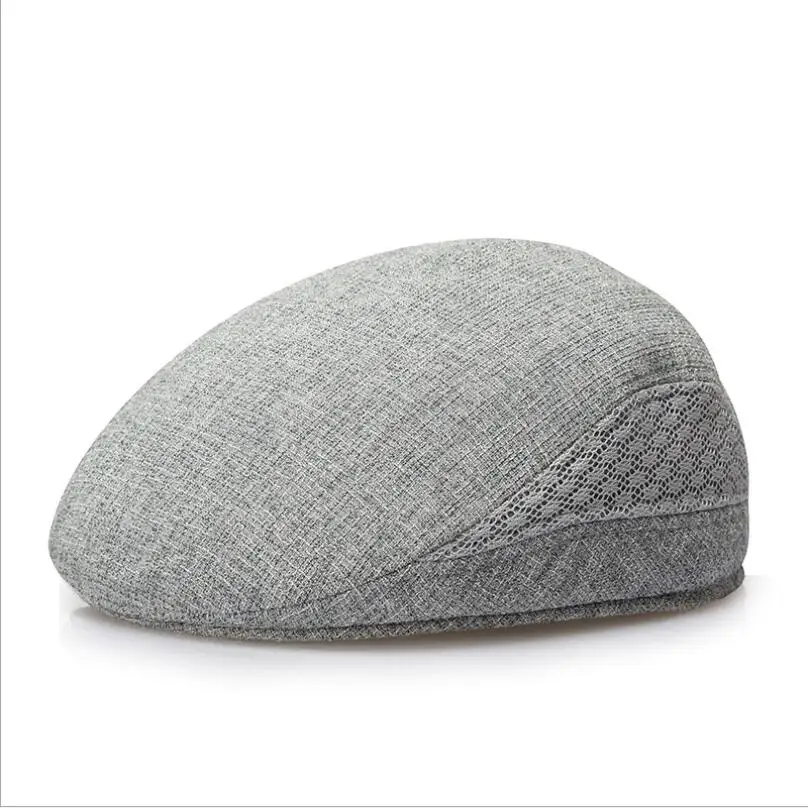 Весна Лето Мужской сетчатый берет льняная дышащая туристическая шляпа для