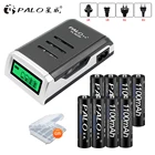 8 шт., Ni-MH аккумуляторные батарейки AAA, 1,2 в, с ЖК-дисплеем