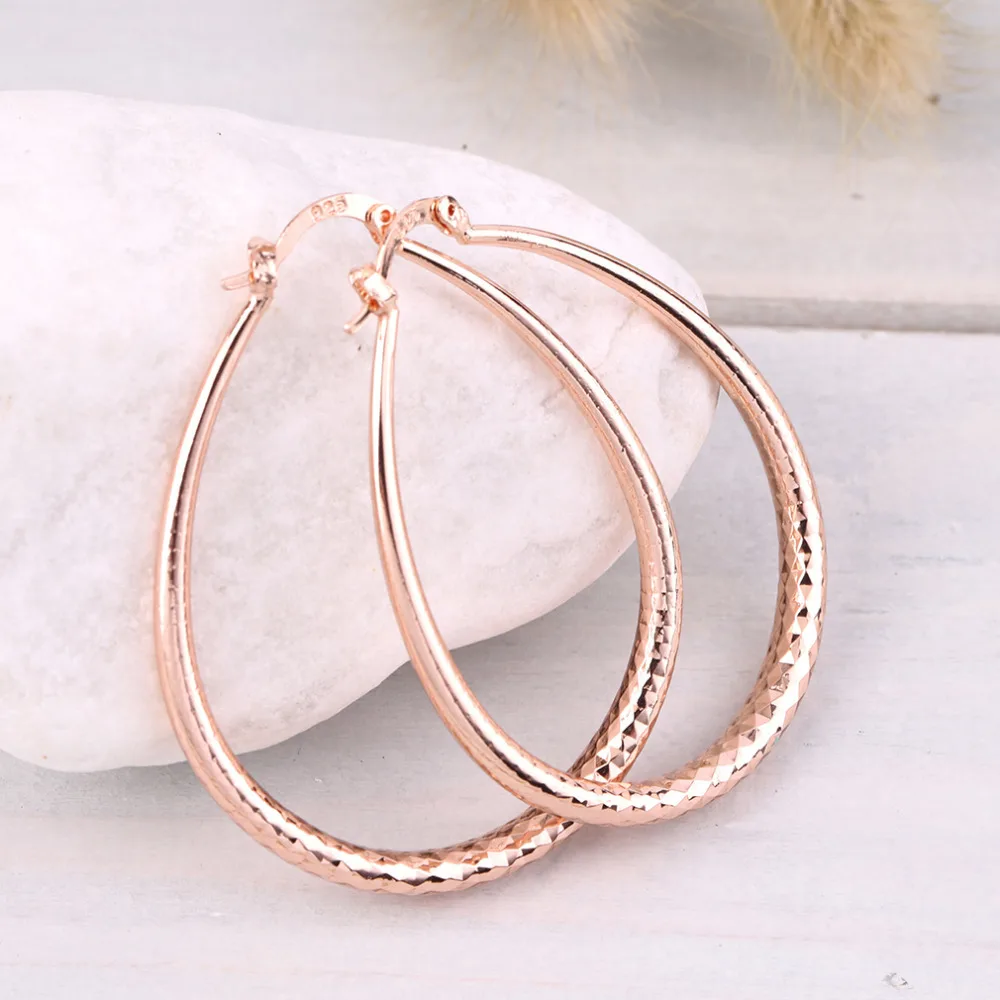 Verzilverd Oorbellen Fashion Sieraden Mooie Grote Cirkel Oorringen Kwaliteit Solid U Vorm Earrins Bijoux|Серьги-кольца| |