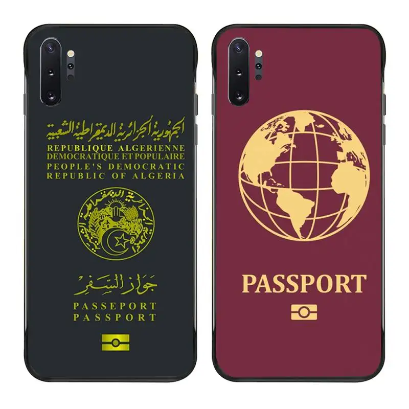 

Algerian Passport Phone Case For Samsung Galaxy Note20 ultra 7 8 9 10 Plus lite J7 J8 Plus M21 M30S