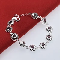 925 sterling silver bracelet round crystal pendant bracelet for women girls jewelry best gift must see