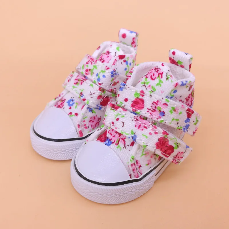 

Tilda 5.5cm Canvas Sneakers For Minifee Paola Reina Dolls,Floral Shoes for Corolle Doll 1/4 Spring Sneakers Dolls Accessories