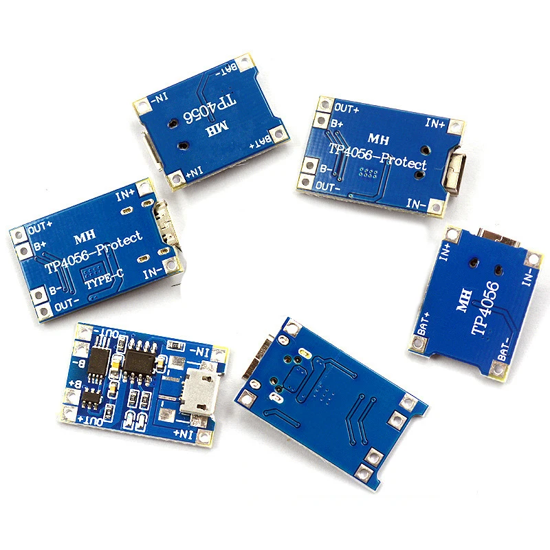 TP4056 + защита двойной функции 5 в 1A Micro USB 18650 литиевая батарея зарядное устройство