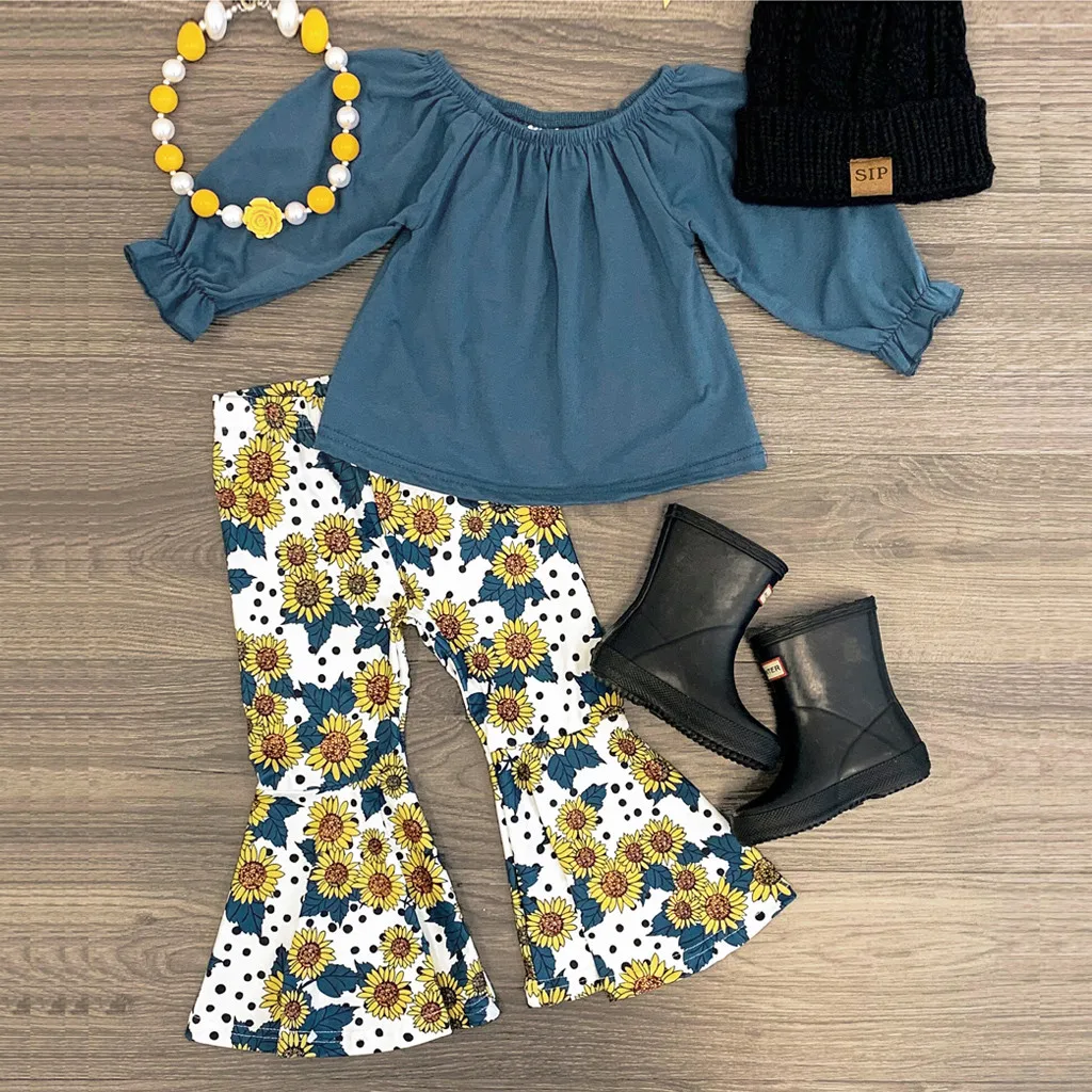 Одежда для маленьких девочек комплект с колокольчиками купальник джинсовые топы