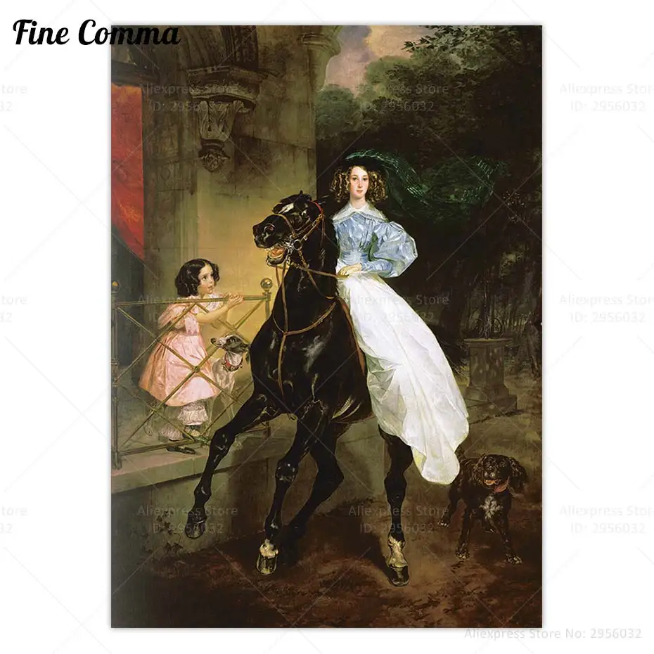 

Постер «Конская женщина» Карл бриullov, винтажная картина, Репродукция, печать, портрет джованнины, амазилии, пацини, печать на холсте, настенное искусство