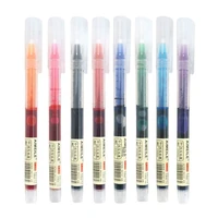 8 colors quick dry roller pen straight liquid ink gel pen 0 5mm colorful school office stationery japan mujis style pens