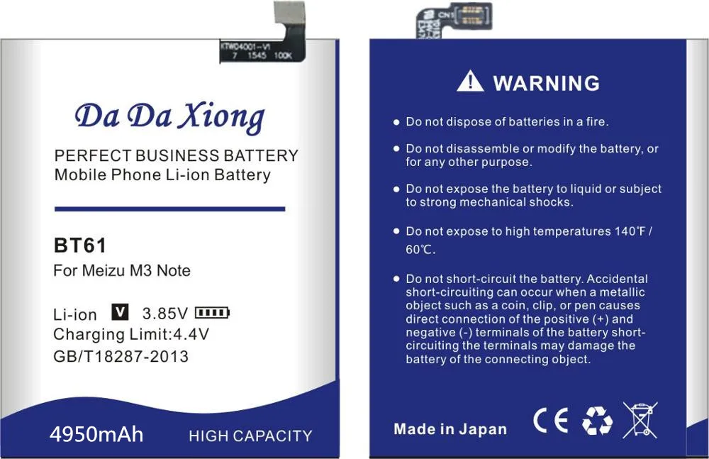 Da Xiong BT61 сменная батарея для Meizu M3 Note L681H l-версия Baterij Bateria батареи для мобильных телефонов