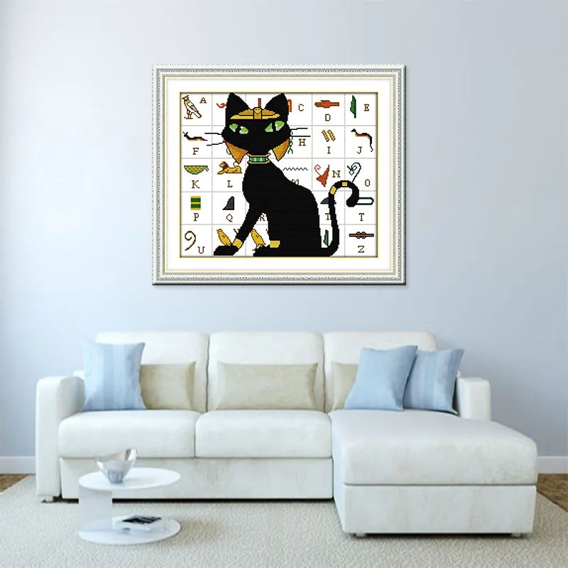 Набор для вышивки крестиком Joy Sunday черными котами и буквами DIY11 14CTDMC набор