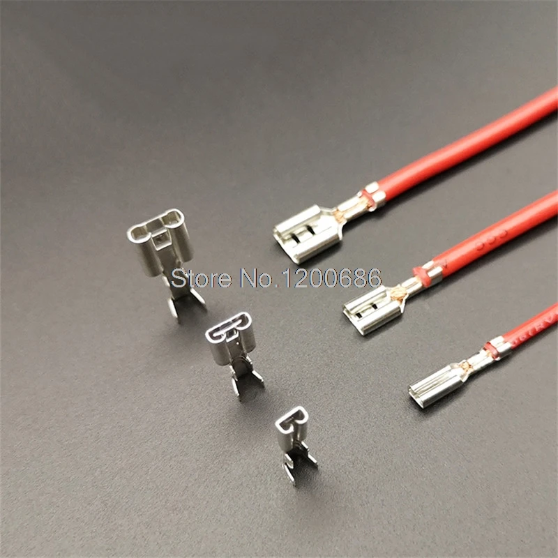 

100CM Custom 2.8 20AWG /4.8 20AWG/6.3 18AWG Female Male Spade Connector wire harness with Insulating Sleeves