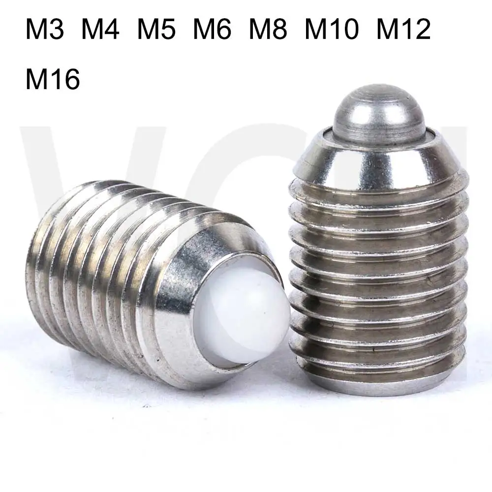 Spring Plungers ,Spring pins,304 Stainless Steel,hex wrench hole ,M3 M4 M5 M6 M8 M10 M12 M16