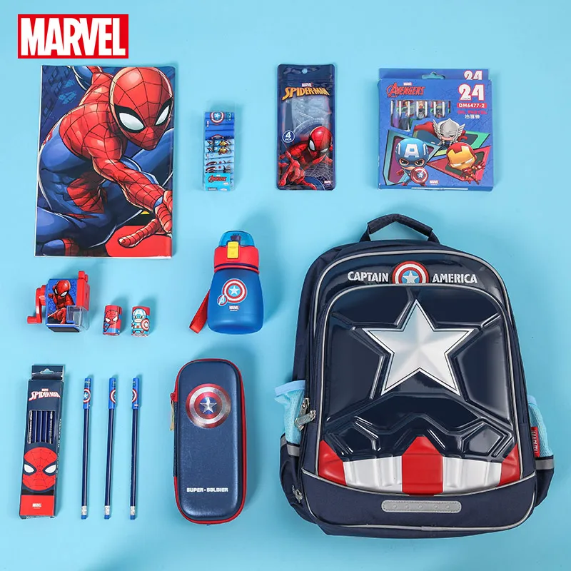 Original Disney Marvel Stationery Set Gift Box Birthday Stationery Fu Bag Stationery Gift School Bag Set Essential Supplies