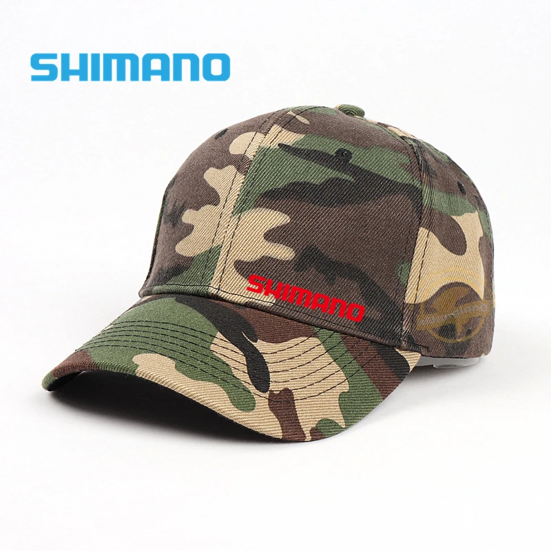 

SHIMANO High Quality Camouflage Fishing Hat Four Seasons Baseball Hat Outdoor Sports Curved Brim Fishing Cap Travel Sun Hat