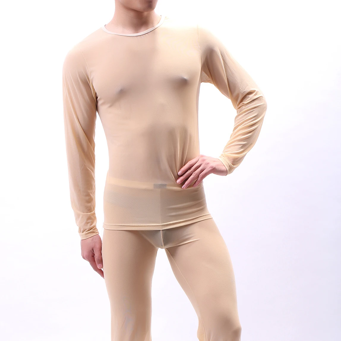 Новая модная мужская сексуальная прозрачная газовая майка ультра тонкая с