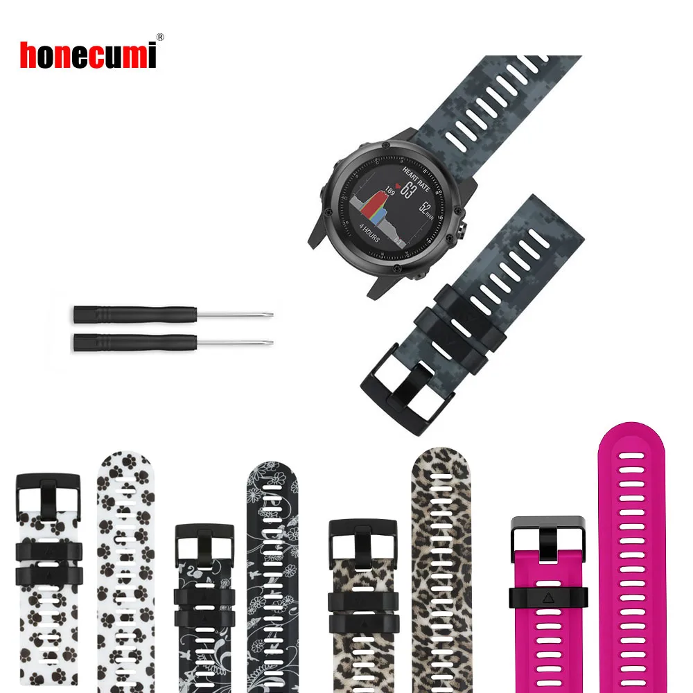 Honecumi для Garmin Fenix 3/Fenix 3 HR/Fenix 5s силиконовый ремешок умных часов сменный
