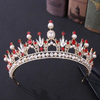 kmvexo wedding tiara crown for bride rhinestone hair jewelry gifts crystal pearl hair accessories women headband bridal headwear