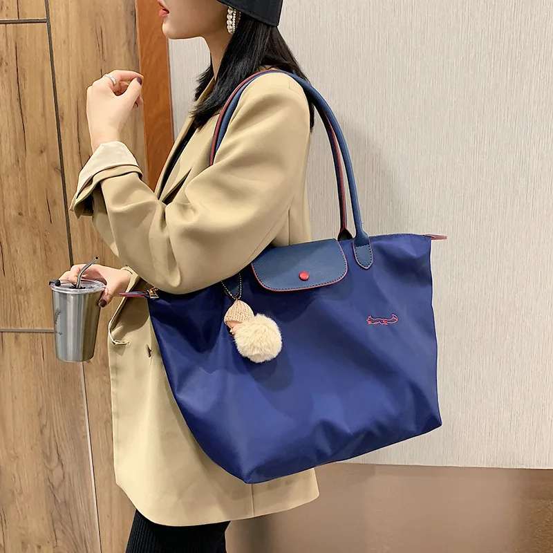 

Новое поступление, сумка для женщин 2021, милая сумка-тоут, простые большие сумки-хобо из ткани Оксфорд с подвеской, Женская Повседневная сумк...