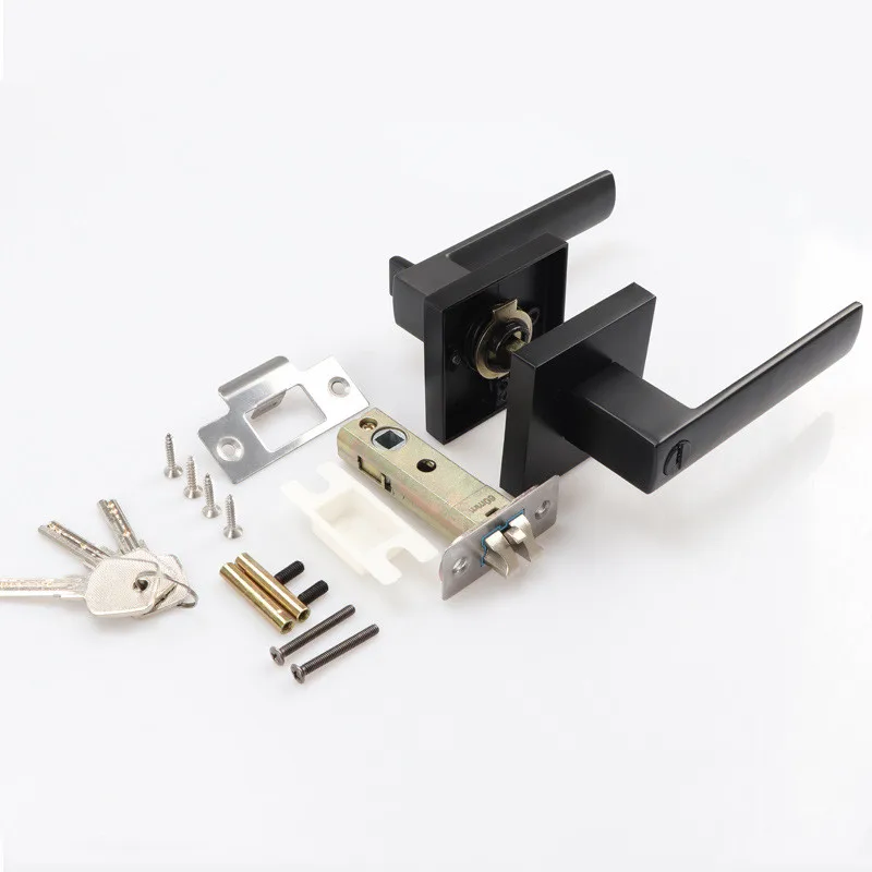 Дверная ручка из нержавеющей стали с блокировочным цилиндром полированный