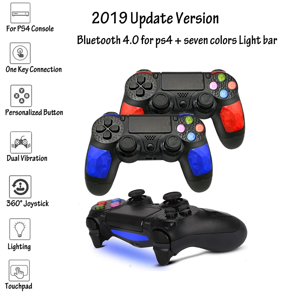 Супер мощный Bluetooth беспроводной контроллер для PS4 PS3 Пульт дистанционного управления Джойстик с шестью осями Micro USB мультитач кликаемый