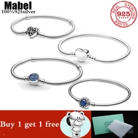 luxury original 100 925 sterling silver pan bracelet snake chain bracelet bangle for women authentic charm high quality jewelry