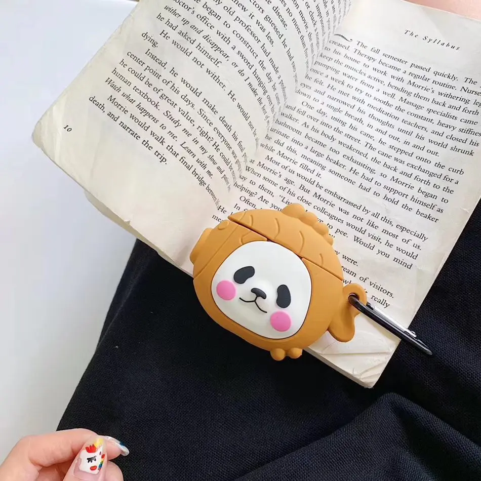 645B 3D Силиконовый наушник чехол для Airpods 2 Чехол милые собаки рыбы мультипликационные наушники чехол для Apple Air pods чехол для Earpods брелок - Цвет: 645B