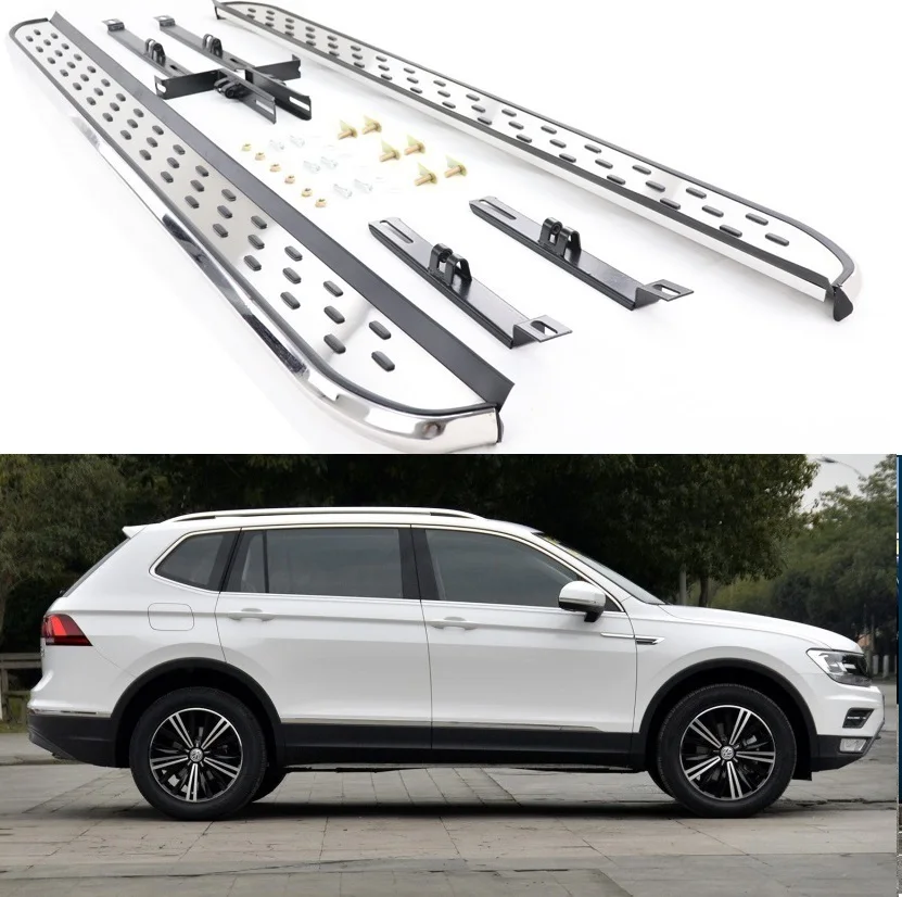 Алюминиевая Педаль для VW Volkswagen Tiguan L 2017 2021 боковая ступенчатая педаль Nerf хорошее