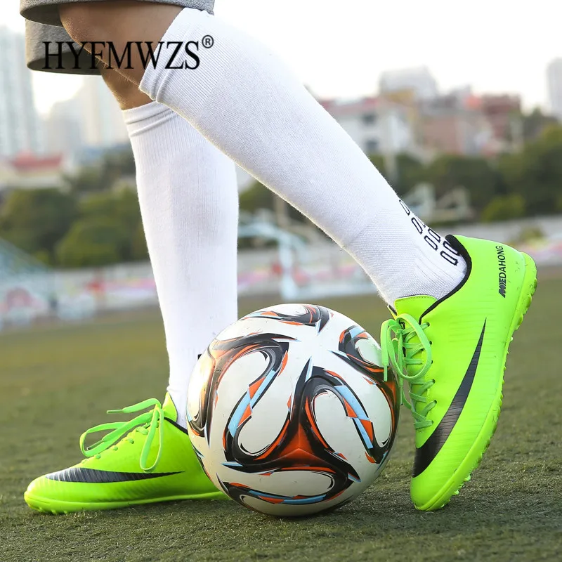 HYFMWZS домашние сверхтонкие дышащие Chuteira Futebol высокое качество дешевые мужские футбольные бутсы сверхтонкие оригинальные TF детские футбольные бутсы