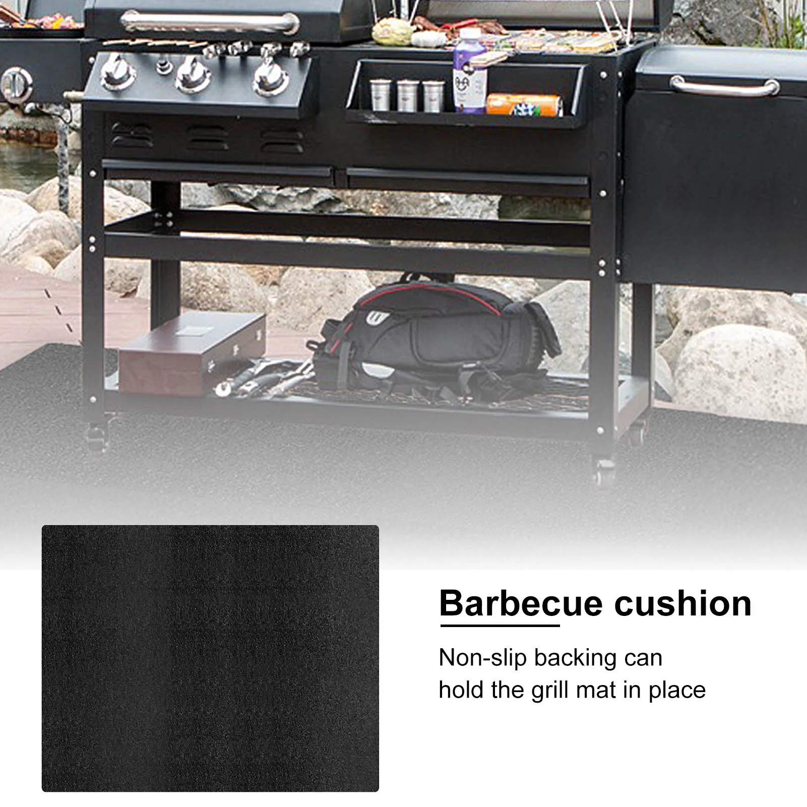 Огнеупорный коврик под гриль защитный премиум класса термостойкий для барбекю