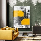 Абстрактная разноцветная Картина на холсте, синяя, желтая, зеленая, Настенная картина, современный плакат и печать для гостиной, офисного декора