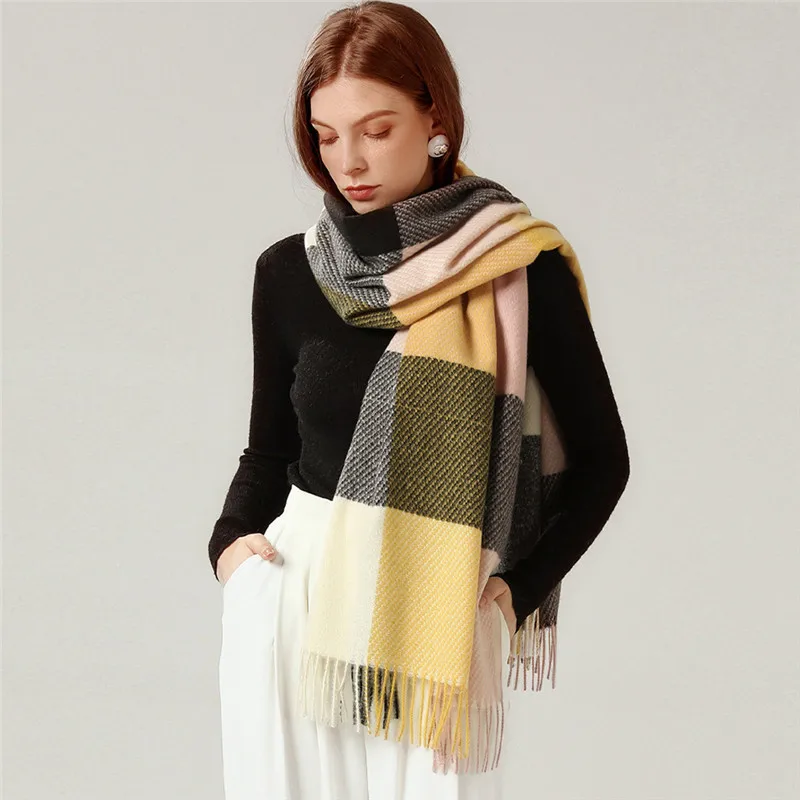Женский теплый шерстяной шарф Johnature, универсальный плотный шарф с кисточками, 8 цветов, для душа, зима 2021 от AliExpress WW