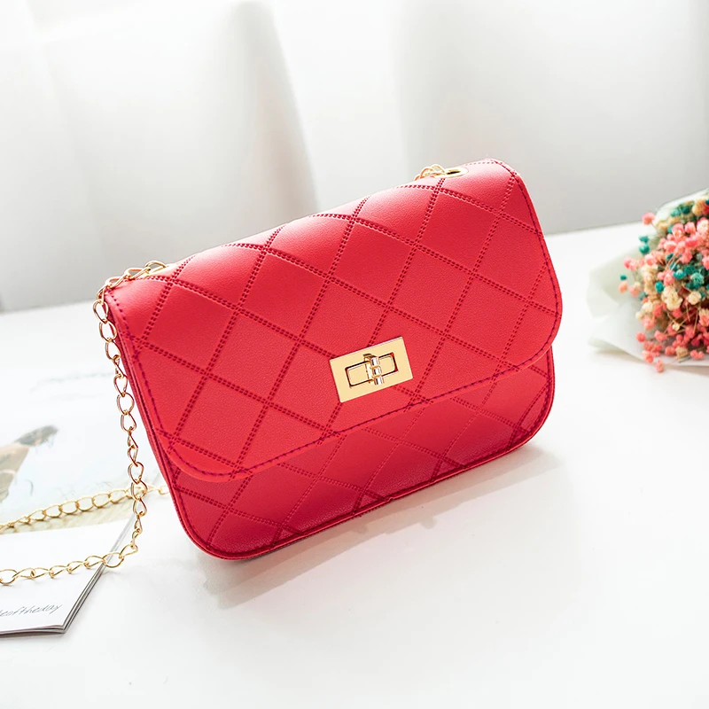 Новая женская антиокислительная сумка на цепочке с ромбовидным узором